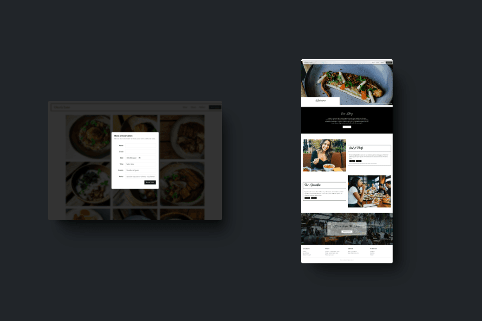 Osteria Luna website showcase